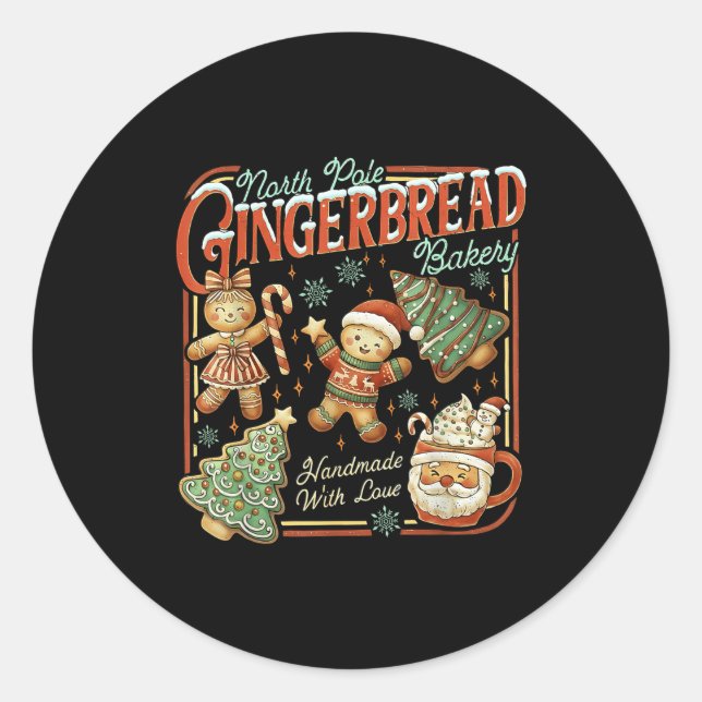 Pegatina Redonda North Le Gingerbread Bakery Christmas  (Anverso)