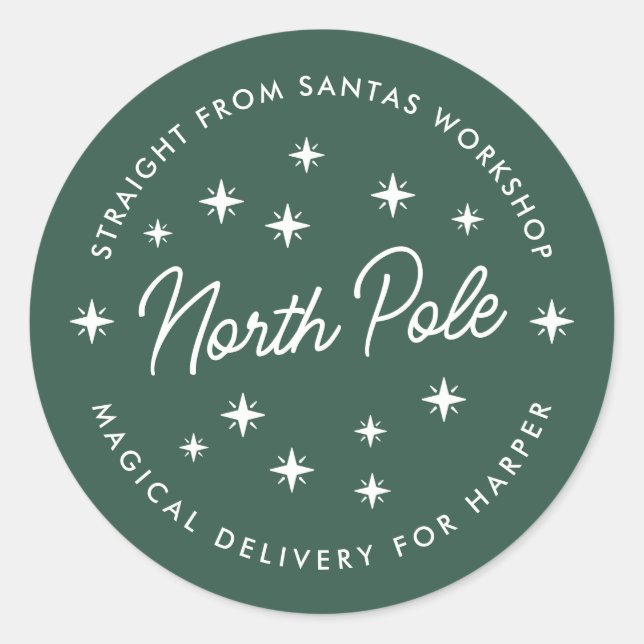 Pegatina Redonda North Pole Delivery Sticker | Christmas Gift Seal (Anverso)