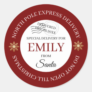 Pegatina Redonda North Pole Special Delivery Stickers