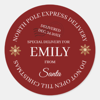 Pegatina Redonda North Pole Special Delivery Stickers