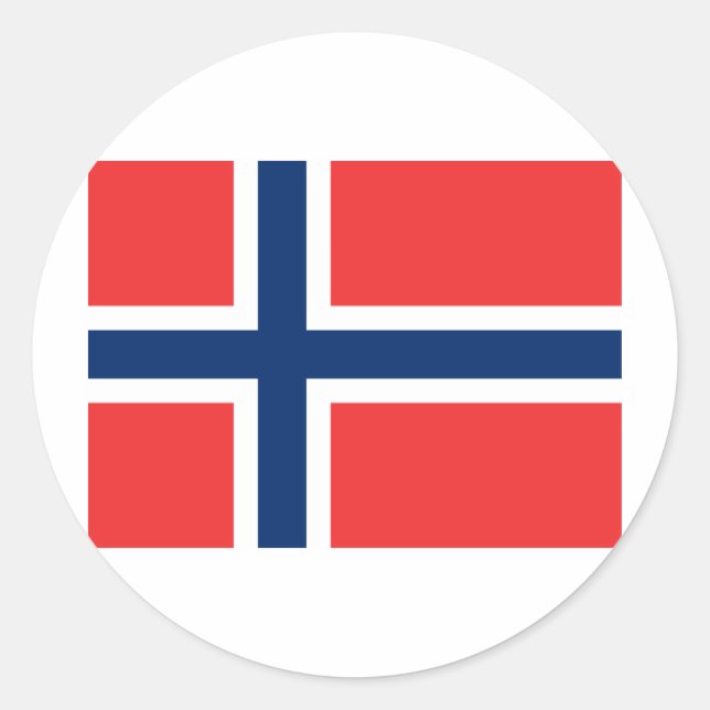 Pegatina Redonda Noruega (Anverso)