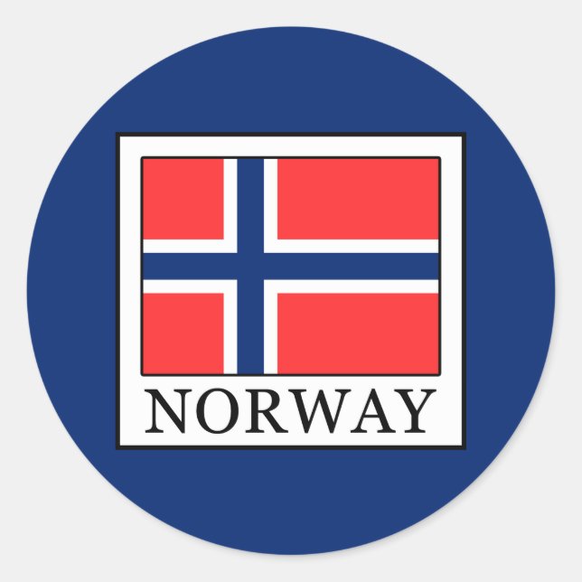 Pegatina Redonda Noruega (Anverso)