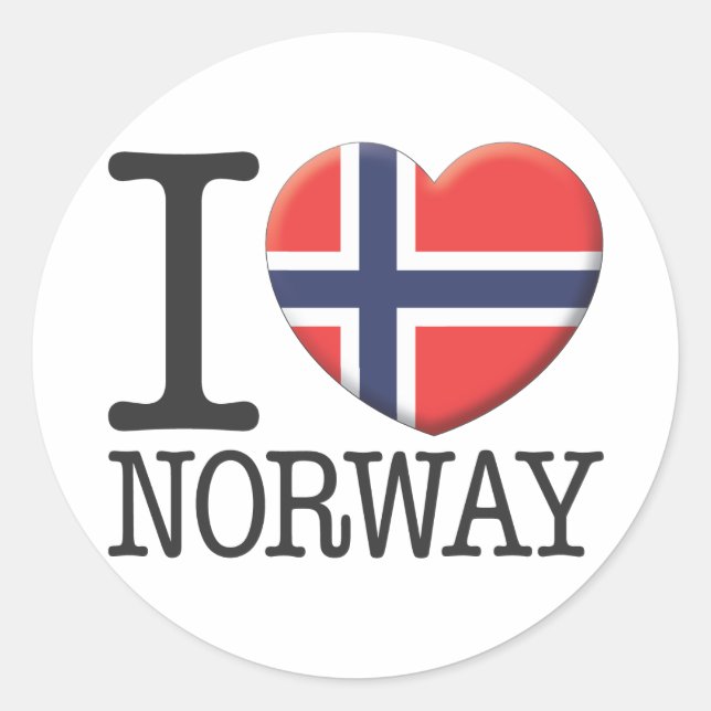 Pegatina Redonda Noruega (Anverso)