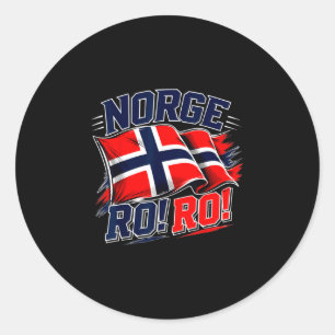 Pegatina Redonda Noruega norge bandera vintage seguidor de fútbol n
