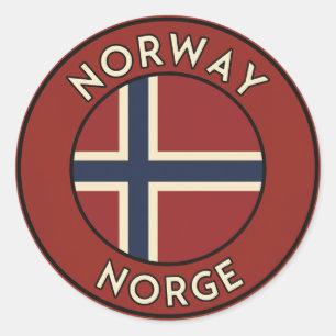 Pegatina Redonda Noruega Norway