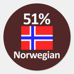 Pegatina Redonda Noruego del 51%