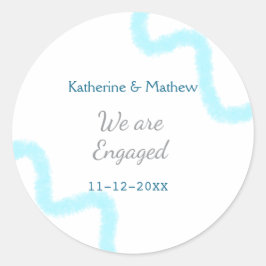 Pegatina Redonda Nos comprometemos espiral elegante acuarela gris a