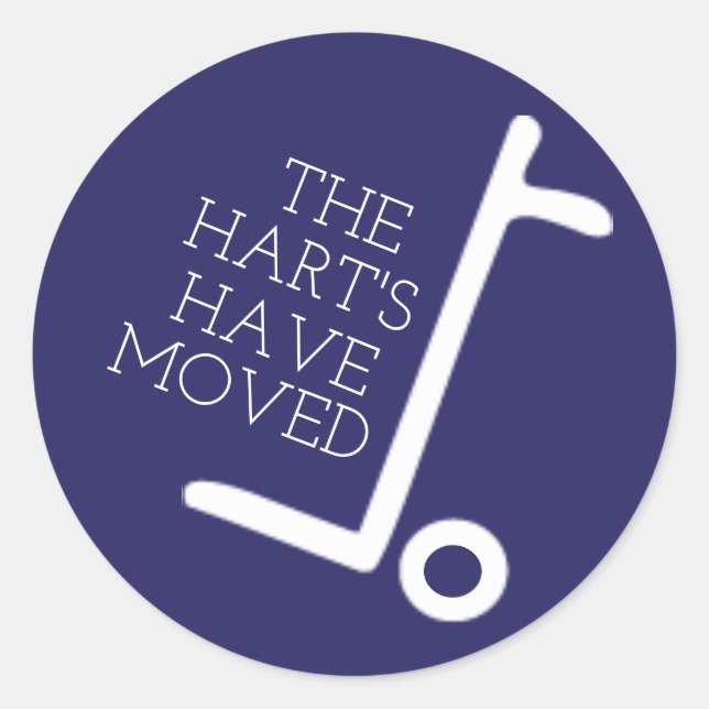 Pegatina Redonda Nos Hemos Mudado (Anverso)