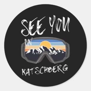 Pegatina Redonda Nos vemos en Katschberg Kärnten Vacation Ski Goggl
