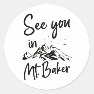 Pegatina Redonda Nos Vemos En Mt. Baker Usa Vacation Ski