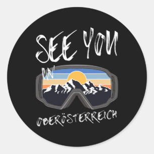 Pegatina Redonda Nos vemos en Oberösterreich Vacation Ski Goggles H