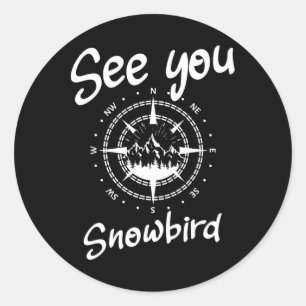 Pegatina Redonda Nos Vemos En Snowbird Usa Vacation Ski Comp