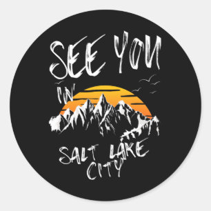 Pegatina Redonda Nos Visitamos En Salt Lake City Eeuu Vacation Ski 