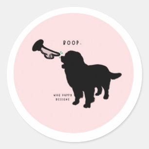 Pegatina Redonda Nose Boop Dog Love