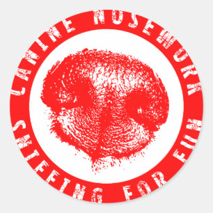 Pegatina Redonda Nosework canino, oliendo para la diversión