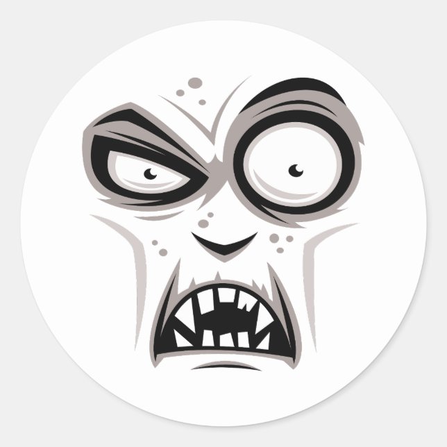 Pegatina Redonda Nosferatu Vampire Face (Anverso)