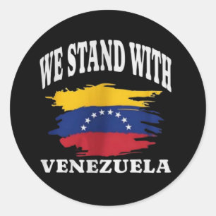 Pegatina Redonda Nosotros Apoyamos a Venezuela