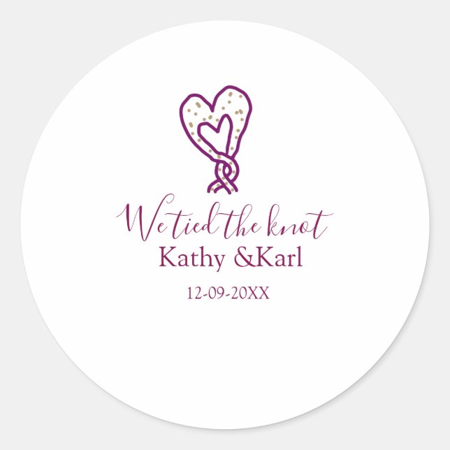 Pegatina Redonda Nosotros atamos el nudo corazón de nudos nombre fe (Anverso)