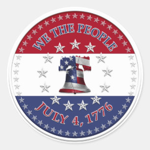 Pegatina Redonda Nosotros, el pueblo, 4 de julio de 1776 Campana co