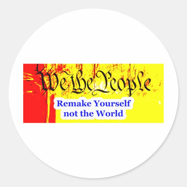 Pegatina Redonda Nosotros, el pueblo, nos recordamos al MUSEO Zazzl (Anverso)