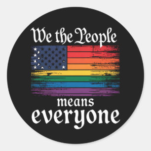 Pegatina Redonda Nosotros, el pueblo, todos los estadounidenses mar