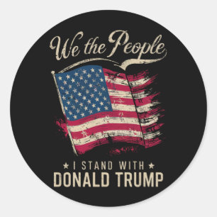 Pegatina Redonda Nosotros El Pueblo Yo Apoyo A Donald Trump Vintage
