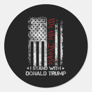 Pegatina Redonda Nosotros, la gente que apoyo a Donald Trump, bande