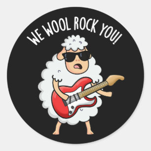 Pegatina Redonda Nosotros Lana Rock You Oveja Divertida Castigo BG