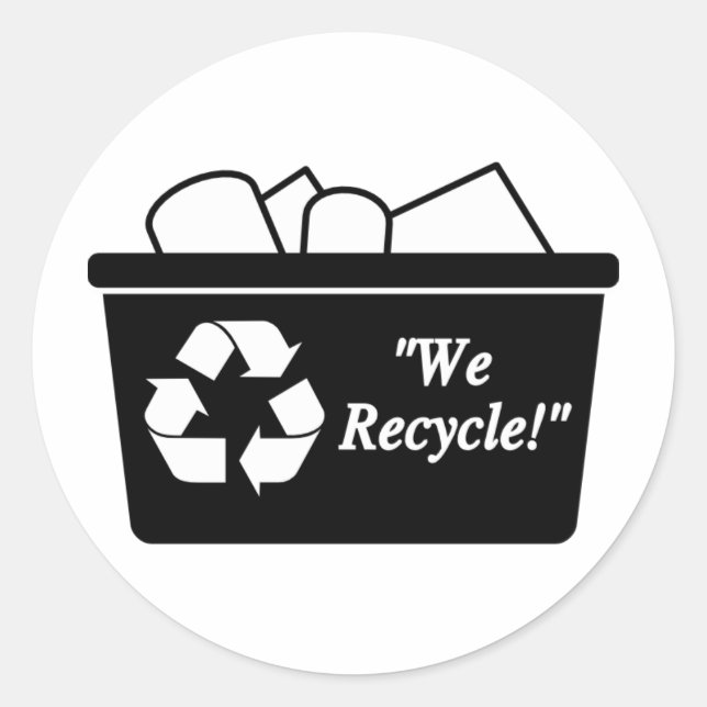Pegatina Redonda Nosotros reciclamos (Anverso)