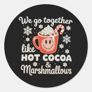 Pegatina Redonda Nosotros Vamos Juntos Como Malvaviscos De Cocoa Ca