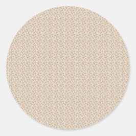 Pegatina Redonda Nostálgico estampado floral de utilidad Dusty Rose