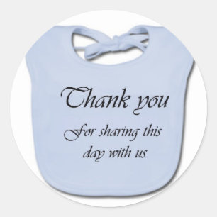 Pegatina Redonda Nota de agradecimiento para las duchas para bebés