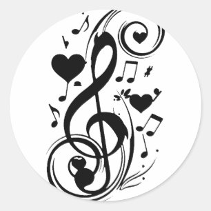 Pegatina Redonda Nota de amor, para siempre_