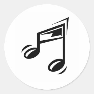 Pegatina Redonda Nota de música