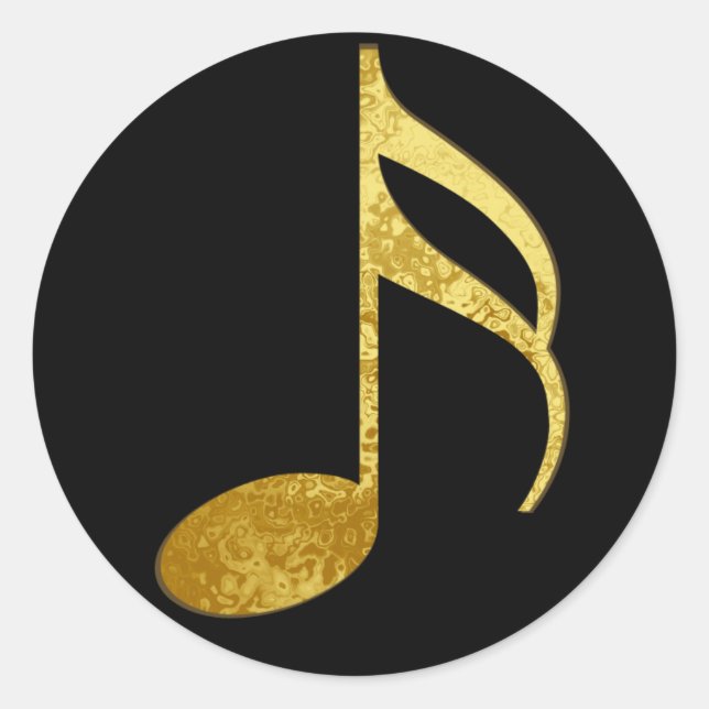Pegatina Redonda nota dorada (Anverso)
