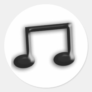 Pegatina Redonda Nota musical