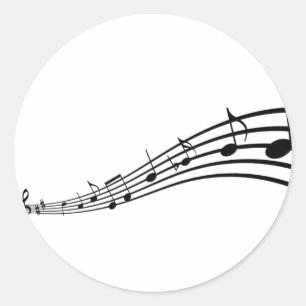 Pegatina Redonda nota musical