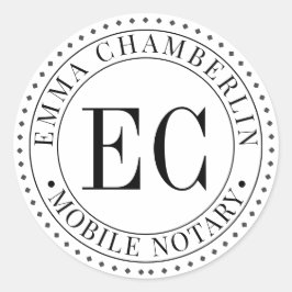 Pegatina Redonda Notario público móvil