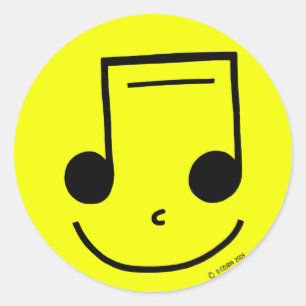 Pegatina Redonda Notas