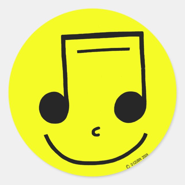 Pegatina Redonda Notas (Anverso)