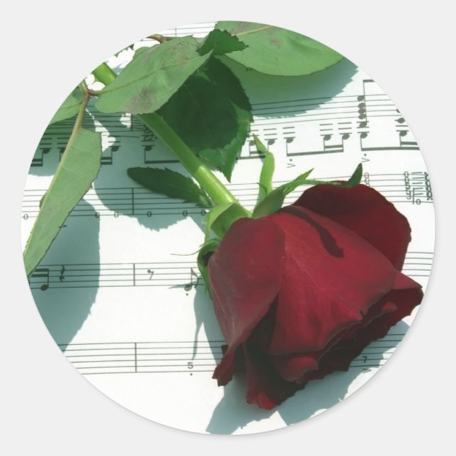 Pegatina Redonda Notas de amor (Anverso)