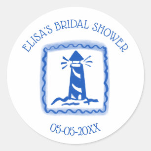 Pegatina Redonda Notas de amor desde el faro del mar Cumpleaños Bri