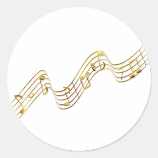 Pegatina Redonda notas de música