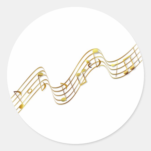 Pegatina Redonda notas de música (Anverso)
