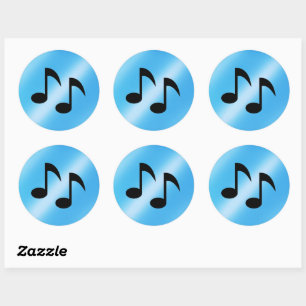 Pegatina Redonda Notas musicales