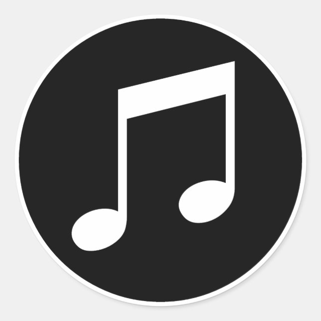 Pegatina Redonda Notas musicales (Anverso)
