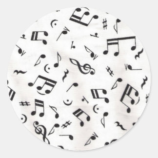 Pegatina Redonda Notas musicales