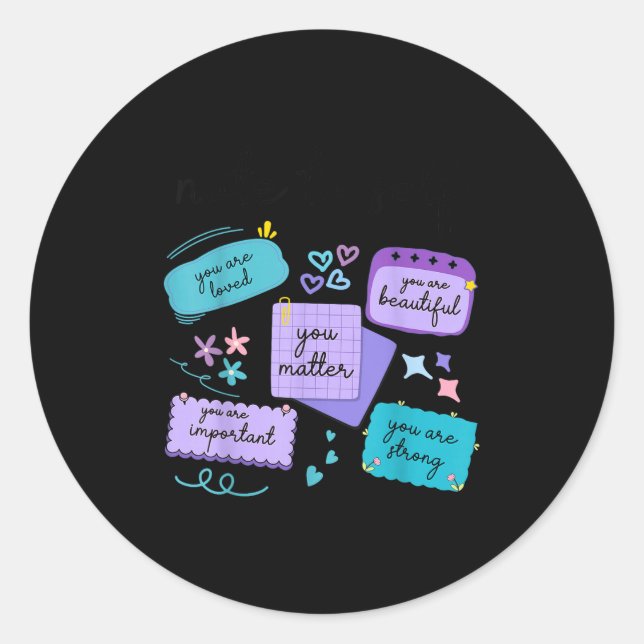 Pegatina Redonda Note To Self You Suicide Prevention Awareness  (Anverso)