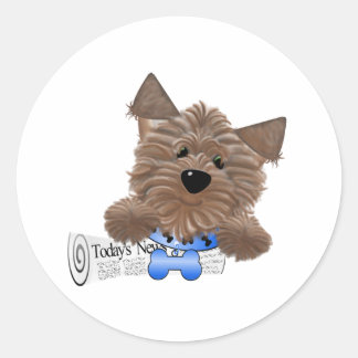 Pegatina Redonda Noticias de Yorkie-Todays