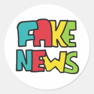 Pegatina Redonda Noticias falsas